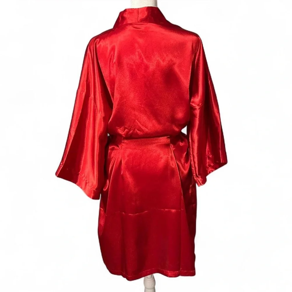 Vintage‎ Mystique One Size Red Satin Robe